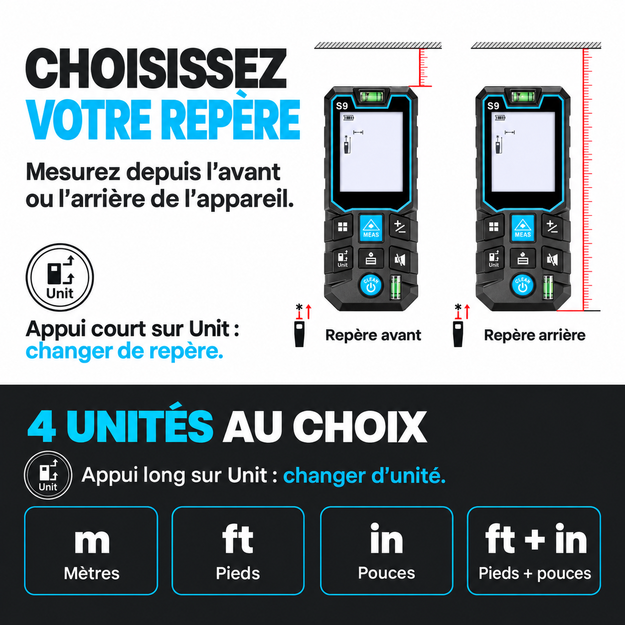 Télémètre laser de précision – 70 mètres