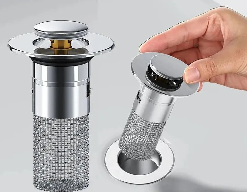 Bouchon lavabo avec panier filtrant
