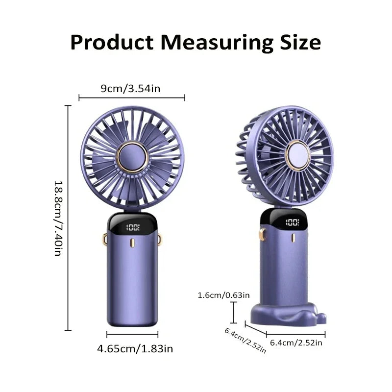Ventilateur de Poche 5 Vitesses – Écran LED