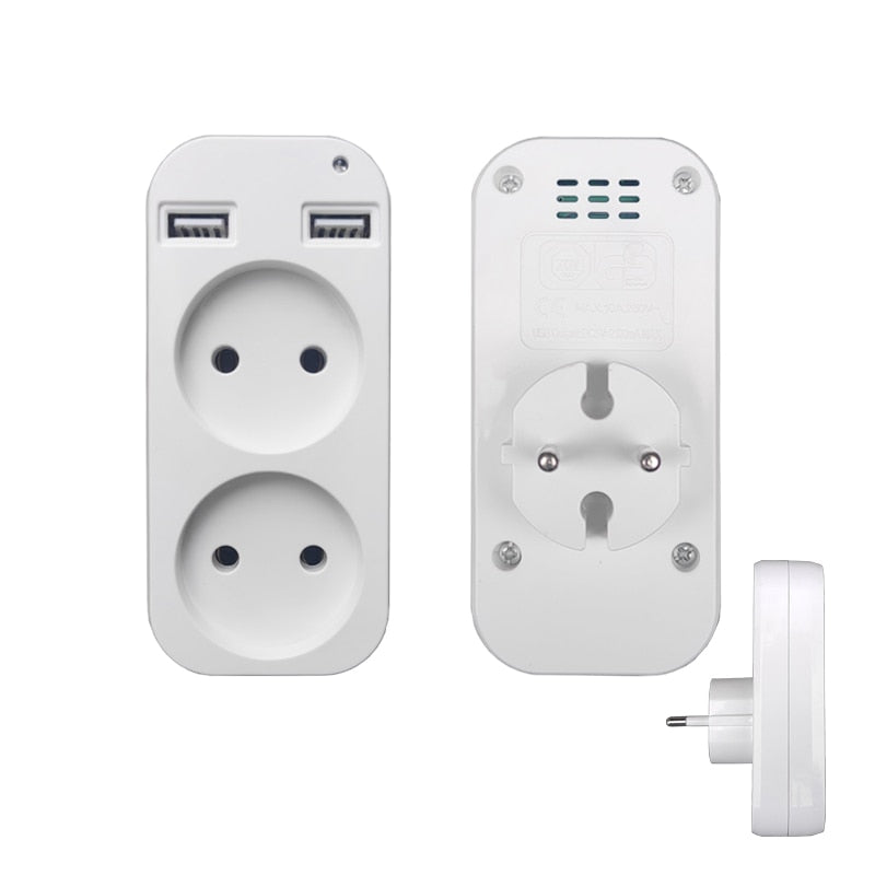 Double prise murale avec deux ports USB