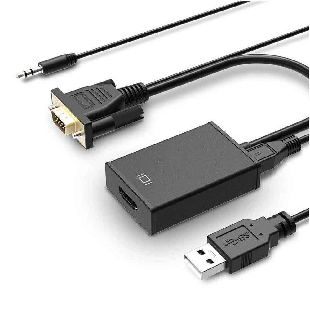 Convertisseur VGA vers HDMI-compatible 1080P HD