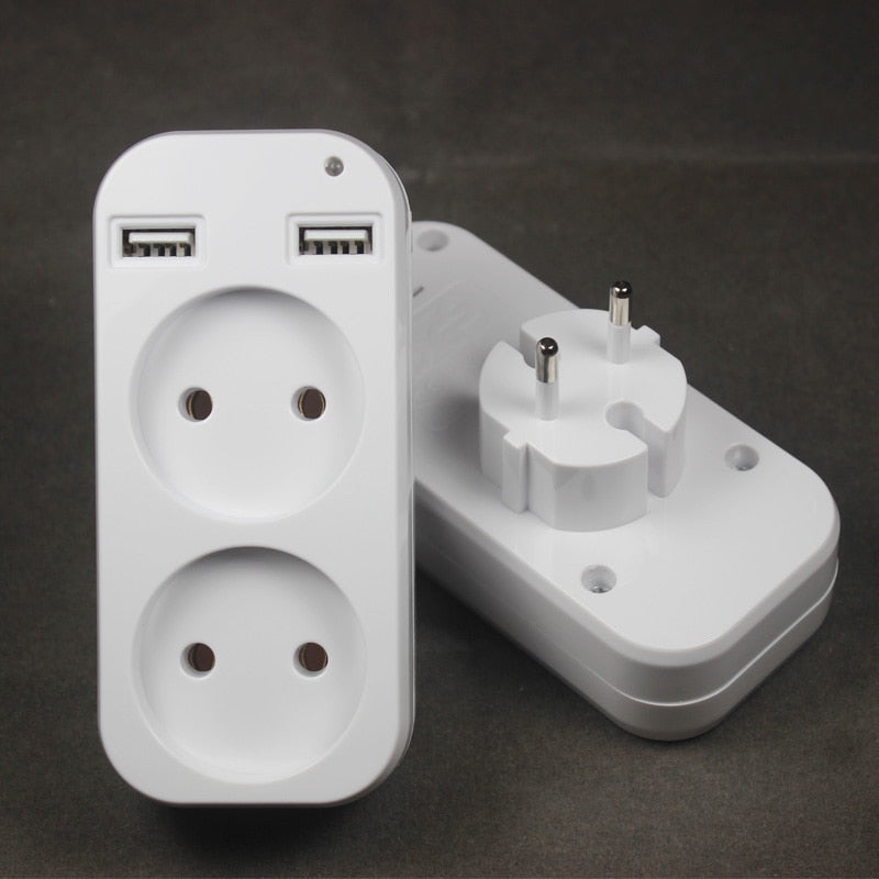 Double prise murale avec deux ports USB