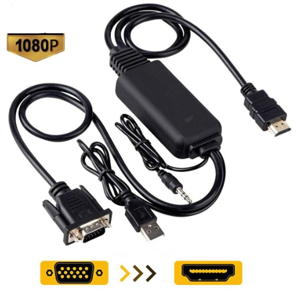 Convertisseur VGA vers HDMI-compatible 1080P HD