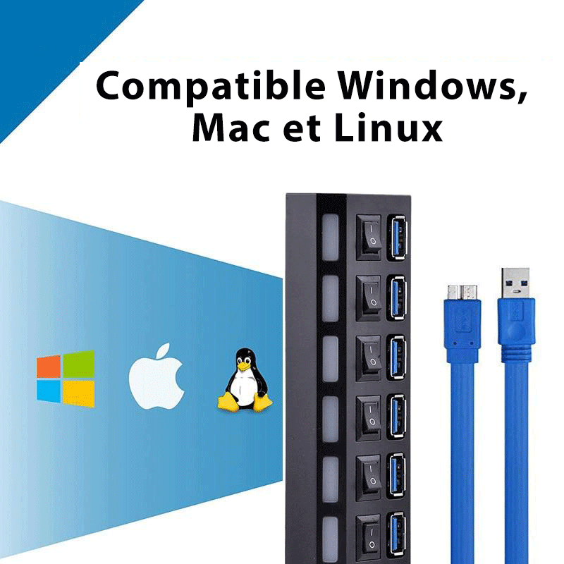 Hub USB 3.0 avec alimentation