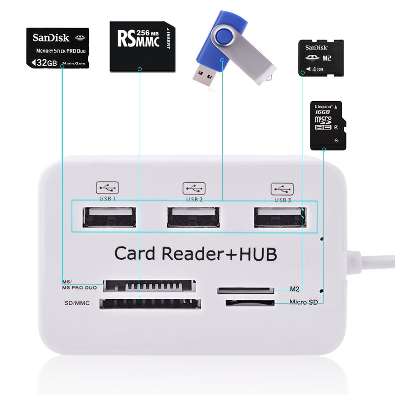 LECTEUR DE CARTES MÉMOIRE ET "HUB TOUT EN 1"
