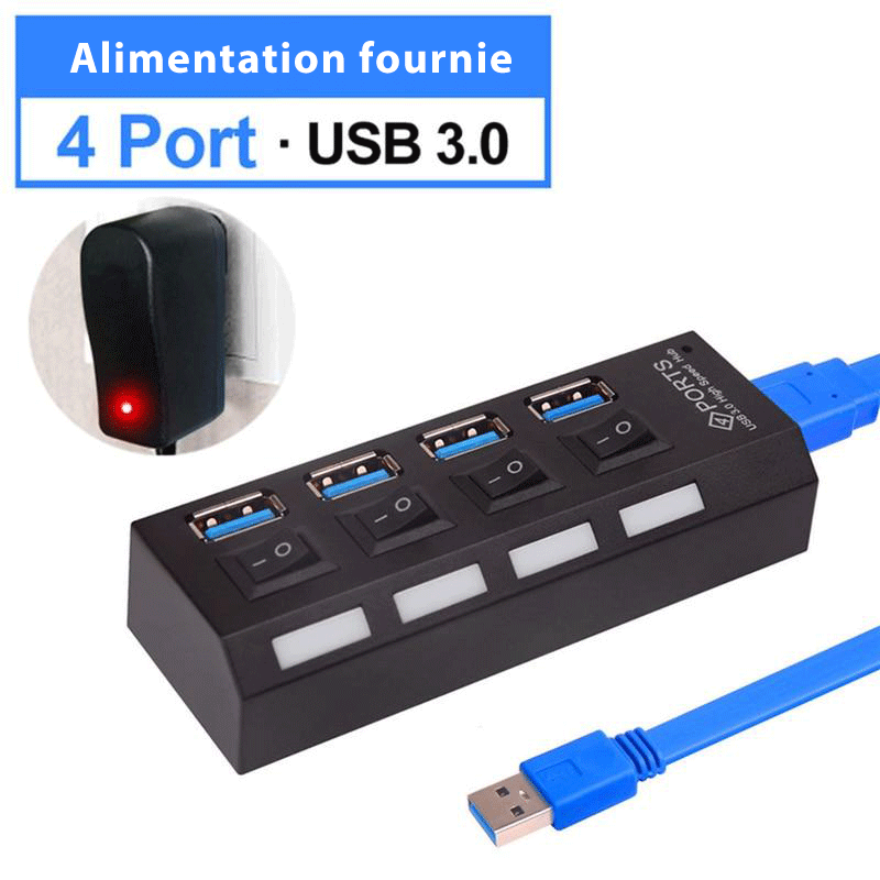 Hub USB 3.0 avec alimentation