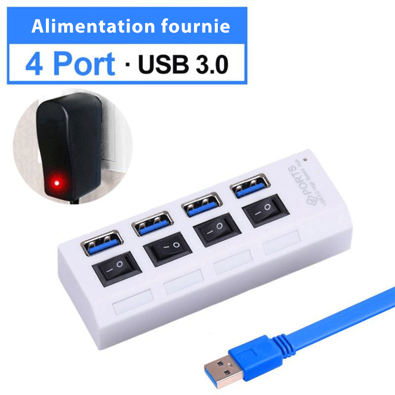Hub USB 3.0 avec alimentation