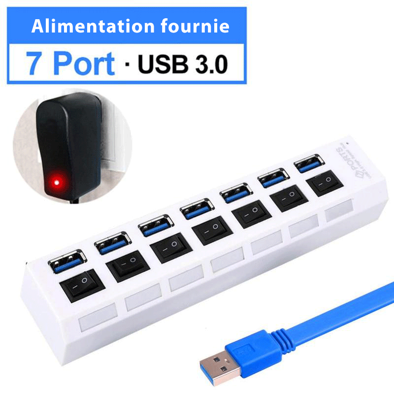 Hub USB 3.0 avec alimentation