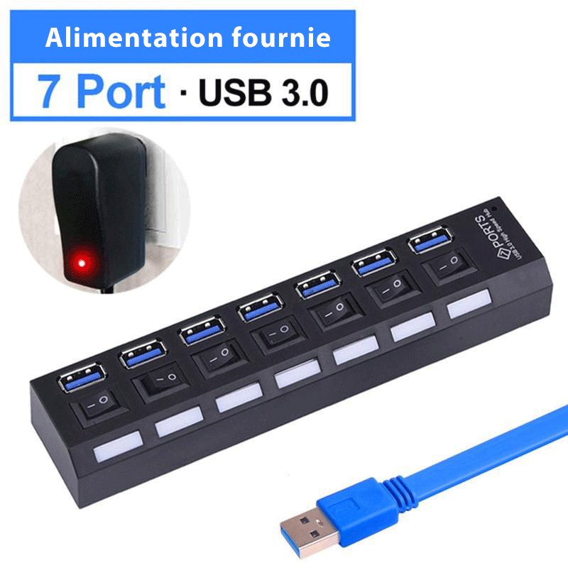 Hub USB 3.0 avec alimentation