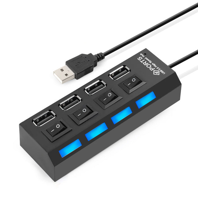Hub USB 2.0 4 interrupteurs indépendants