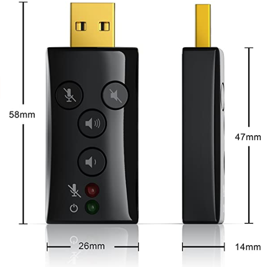 Carte Son externe avec Touches de contrôle du Volume pour PC et MacBook