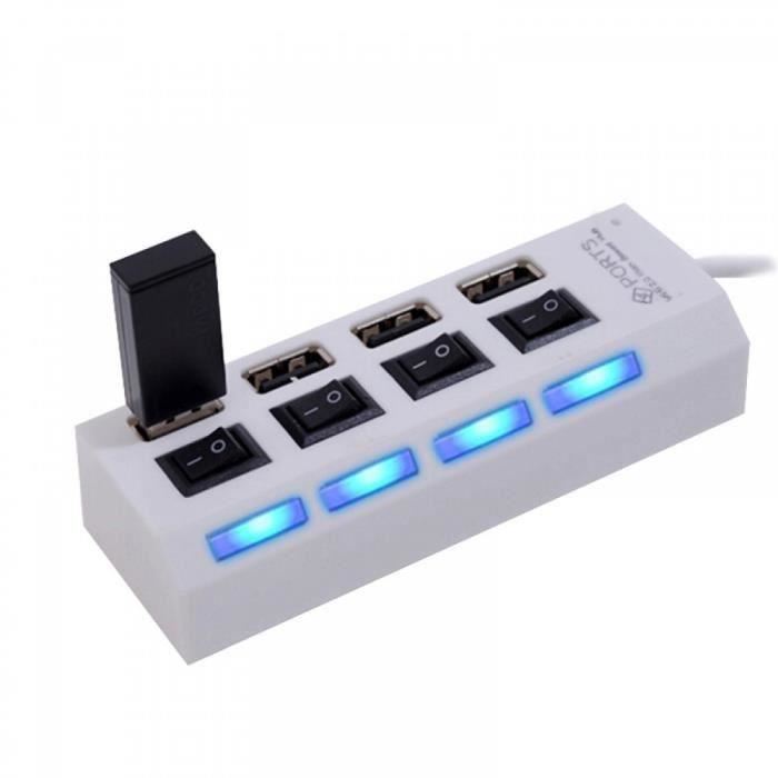 Hub USB 2.0 4 interrupteurs indépendants