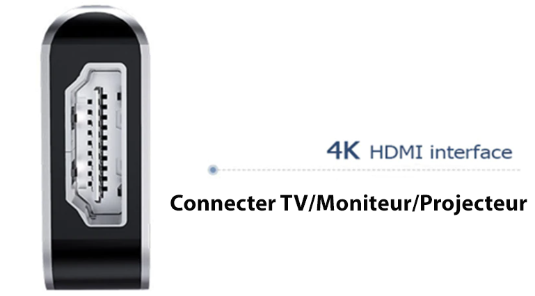 Adaptateur 6 en 1 USB C : USB 3.0-HDMI-Carte mémoires