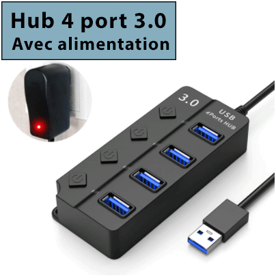Hub USB 3.0 intelligent avec alimentation - contrôle de charge