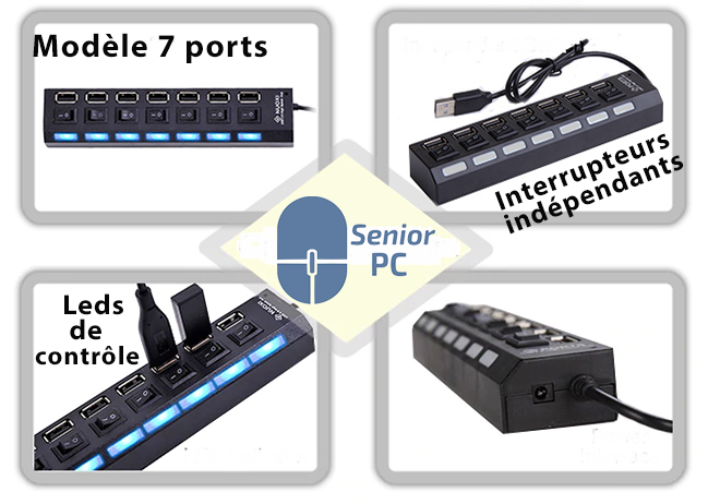 Hub USB 3.0 avec alimentation