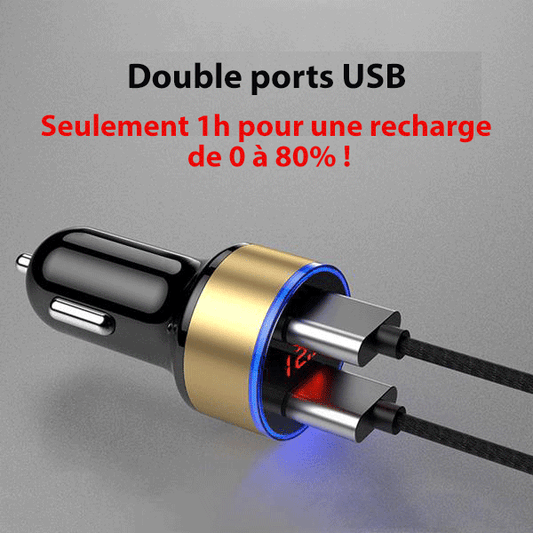 Double chargeur USB Voiture - Ultra rapide