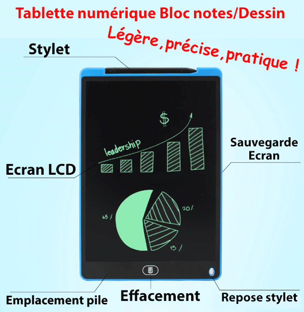 Tablette digitale écriture/dessin - Bloc notes électronique – Conseiller  Windows