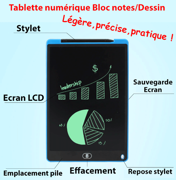 Tablette digitale écriture/dessin - Bloc notes électronique