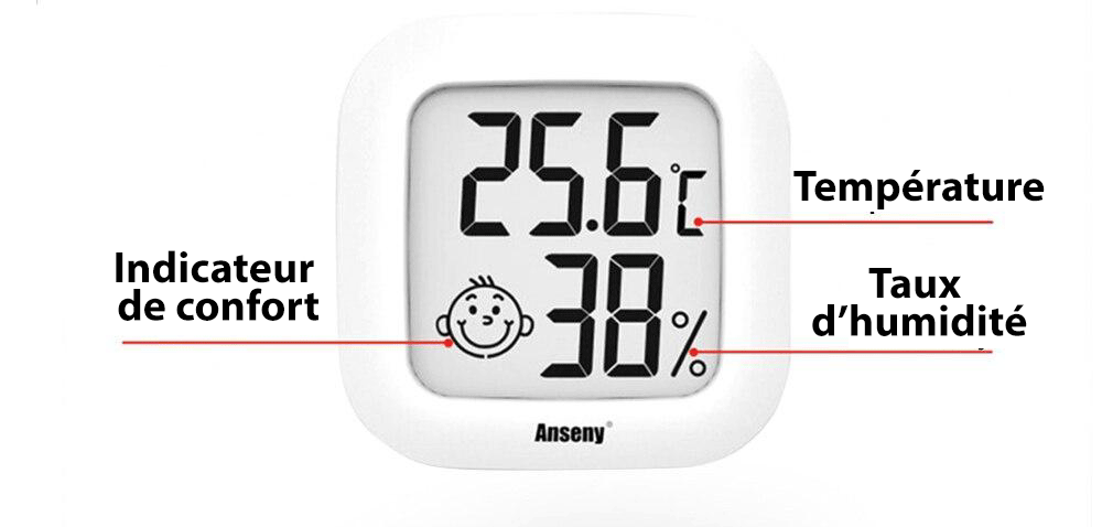 Thermomètre Mural LCD - Hygromètre