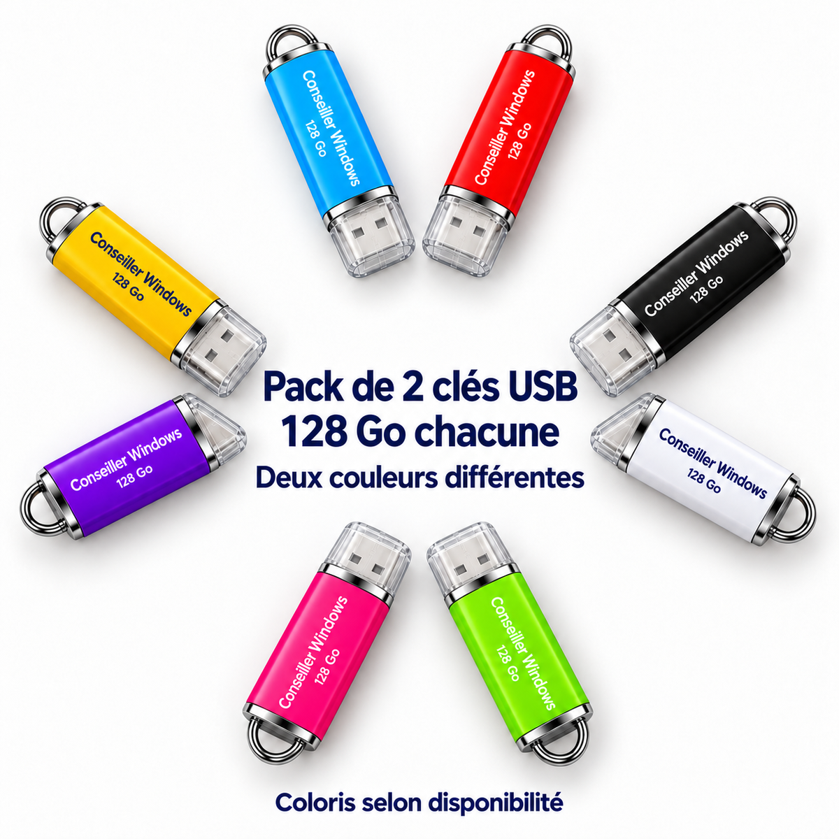 Pack de 2 clés USB – 128 Go chacune