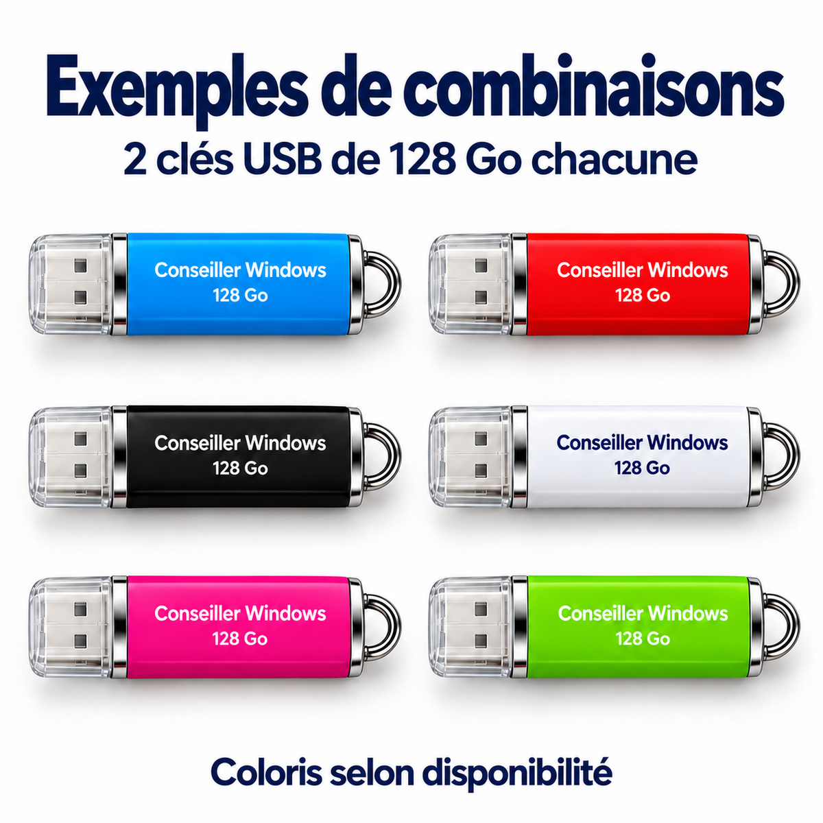 Pack de 2 clés USB – 128 Go chacune