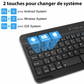 Clavier Azerty Bluetooth Windows-Apple-Android - Souris offerte