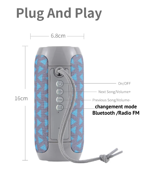 Enceinte portable bluetooth TG117 Radio Stéréo