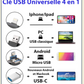 Clé USB universelle PC - Iphone - Smartphone Android