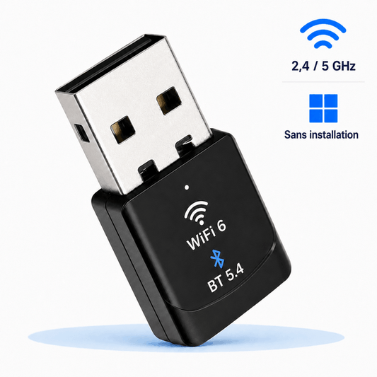 Adaptateur USB WiFi 6 + Bluetooth 5.4 - Sans installation