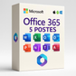 Pack Office 365 - 5 postes - PC/MAC/Android/IoS