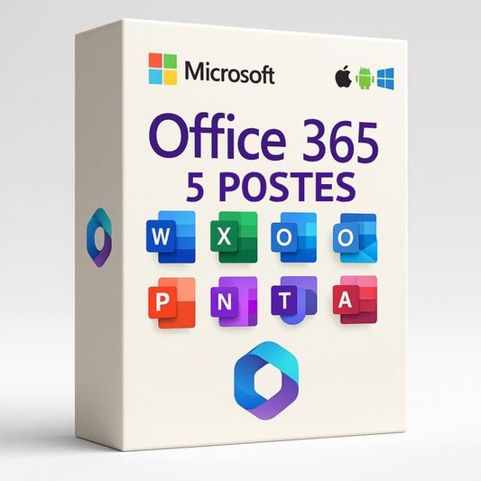 Pack Office 365 - 5 postes - PC/MAC/Android/IoS