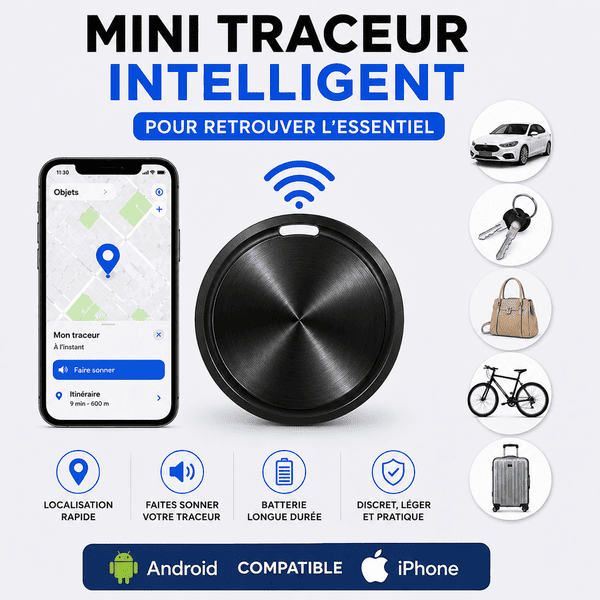 Mini traceur GPS (Voiture, clés, sac...)