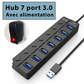 Hub USB 3.0 intelligent avec alimentation - contrôle de charge