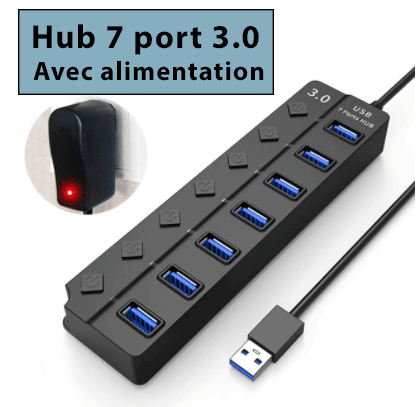 Hub USB 3.0 intelligent avec alimentation - contrôle de charge